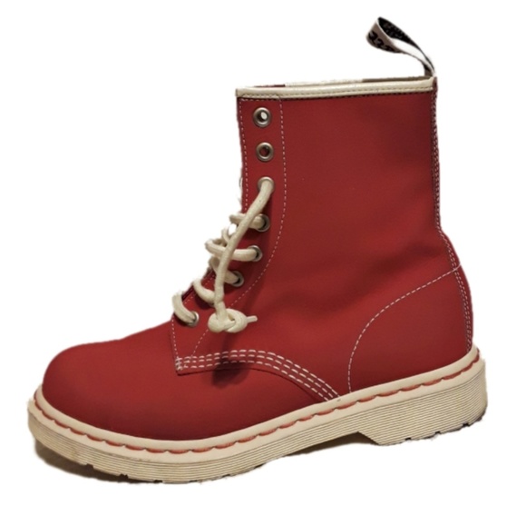 red canvas dr martens